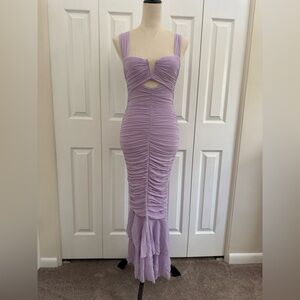 Hello Molly Lilac Ruched Mermaid Dress